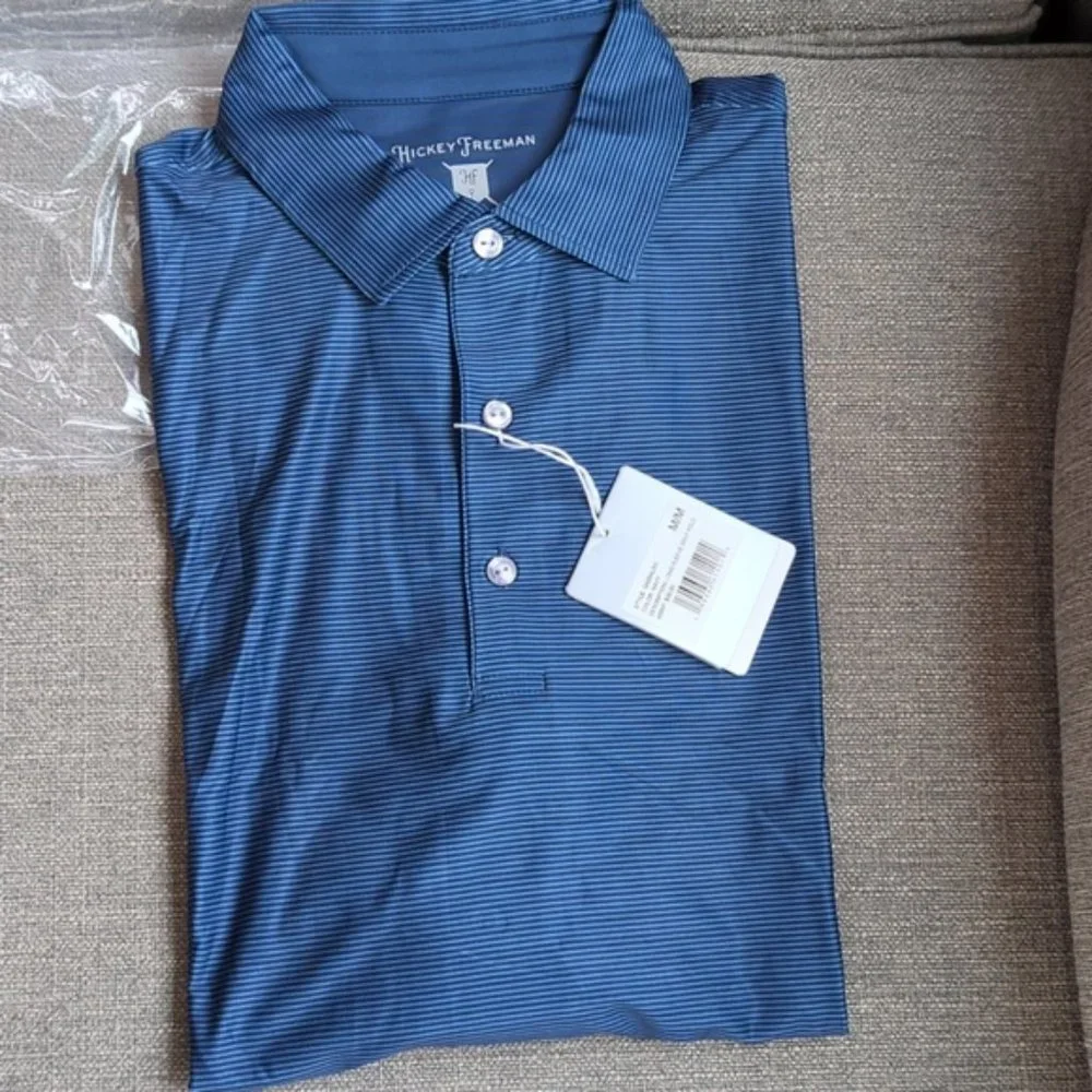 Hickey Freeman Striped Polo Size Medium NWT - Picture 4 of 4